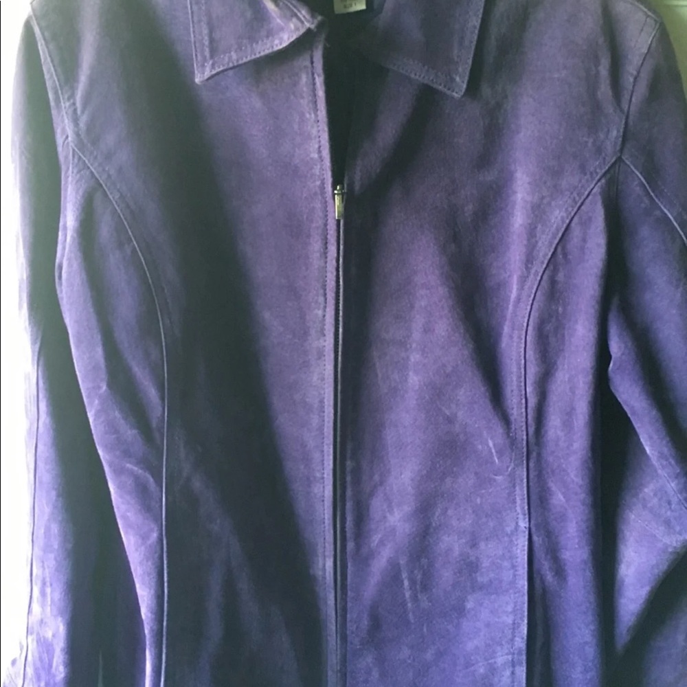 Purple Chico’s leather jacket